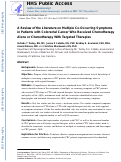 Cover page: A Review of the Literature on Multiple Co-occurring Symptoms in Patients With Colorectal Cancer Who Received Chemotherapy Alone or Chemotherapy With Targeted Therapies.