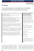 Cover page: N-acetylaspartate normalization in bipolar depression after lamotrigine treatment