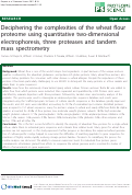 Cover page: Deciphering the complexities of the wheat flour proteome using quantitative two-dimensional electrophoresis, three proteases and tandem mass spectrometry