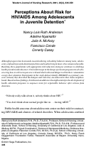 Cover page: Perceptions About Risk for HIV/AIDS Among Adolescents in Juvenile Detention