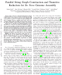 Cover page: Parallel String Graph Construction and Transitive Reduction for De Novo Genome Assembly
