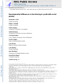Cover page: Developmental Differences in Functioning in Youth With Social Phobia