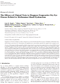 Cover page: The Efficacy of Clinical Tests to Diagnose Evaporative Dry Eye Disease Related to Meibomian Gland Dysfunction.