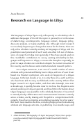 Cover page: Research on Language in Libya