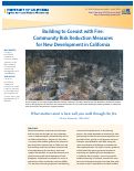 Cover page of Building to Coexist with Fire: Community Risk Reduction Measures for New Development in California