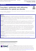 Cover page: Prescribers’ satisfaction with delivering medications for opioid use disorder