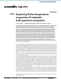 Cover page: Exploring finite temperature properties of materials with quantum computers