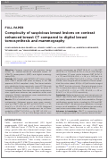 Cover page: Conspicuity of suspicious breast lesions on contrast enhanced breast CT compared to digital breast tomosynthesis and mammography