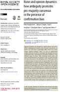 Cover page of Noise and opinion dynamics: how ambiguity promotes pro-majority consensus in the presence of confirmation bias.