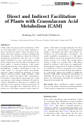 Cover page: Direct and Indirect Facilitation of Plants with Crassulacean Acid Metabolism (CAM)