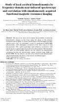 Cover page: Study of local cerebral hemodynamics by frequency-domain near-infrared spectroscopy and correlation with simultaneously acquired functional magnetic resonance imaging.