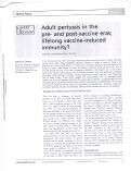 Cover page: Adult pertussis in the pre- and post-vaccine eras: lifelong vaccine-induced immunity?