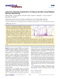 Cover page: Label-free absolute quantitation of oligosaccharides using multiple reaction monitoring.