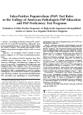 Cover page: False-Positive Papanicolaou (PAP) Test Rates in the College of American Pathologists PAP Education and PAP Proficiency Test Programs: Evaluation of False-Positive Responses of High-Grade Squamous Intraepithelial Lesion or Cancer to a Negative Reference Diagnosis