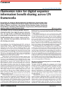 Cover page: Harmonize rules for digital sequence information benefit-sharing across UN frameworks.