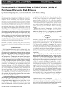Cover page: Development of Headed Bars in Slab-Column Joints of Reinforced Concrete Slab Bridges