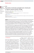 Cover page: Rejuvenation of extensively passaged human chondrocytes to engineer functional articular cartilage.