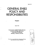 Cover page: Technical Requirements Document 1.1, General Policy and Responsibilites