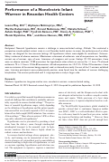 Cover page: Performance of a Nonelectric Infant Warmer in Rwandan Health Centers