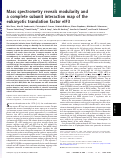 Cover page: Mass spectrometry reveals modularity and a complete subunit interaction map of the eukaryotic translation factor eIF3