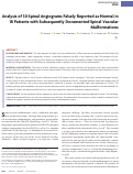 Cover page: Analysis of 30 Spinal Angiograms Falsely Reported as Normal in 18 Patients with Subsequently Documented Spinal Vascular Malformations