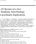 Cover page: COVID-19: Review of a 21st Century Pandemic from Etiology to Neuro-psychiatric Implications
