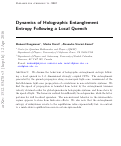 Cover page: Dynamics of holographic entanglement entropy following a local quench