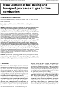 Cover page: Measurement of fuel mixing and transport in gas turbine combustion