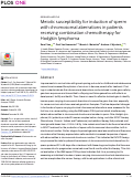 Cover page: Meiotic susceptibility for induction of sperm with chromosomal aberrations in patients receiving combination chemotherapy for Hodgkin lymphoma