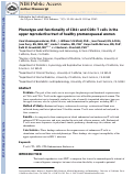 Cover page: Phenotype and Functionality of CD4+ and CD8+ T Cells in the Upper Reproductive Tract of Healthy Premenopausal Women