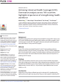 Cover page: Achieving Universal Health Coverage (UHC): Dominance analysis across 183 countries highlights importance of strengthening health workforce