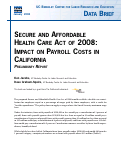 Cover page: Secure and Affordable Health Care Act of 2008: Impact on Payroll Costs in California