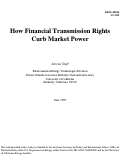 Cover page: How financial transmission rights curb market power