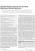 Cover page: Cigarette Smoke Exposure and the Acute Respiratory Distress Syndrome*