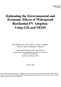 Cover page: Estimating the environmental and economic effects of wide spread residential PV adoption using GIS and NEMS
