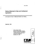 Cover page: Glazing Material for Solar and Architectural Applications
