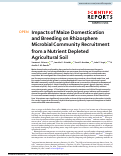 Cover page: Impacts of Maize Domestication and Breeding on Rhizosphere Microbial Community Recruitment from a Nutrient Depleted Agricultural Soil