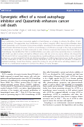 Cover page: Synergistic effect of a novel autophagy inhibitor and Quizartinib enhances cancer cell death.