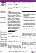 Cover page: Systemic lupus in the era of machine learning medicine.