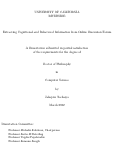 Cover page: Extracting Cognitional and Behavioral Information from Online Discussion Forum