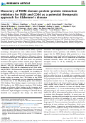 Cover page: Discovery of FERM domain protein-protein interaction inhibitors for MSN and CD44 as a potential therapeutic approach for Alzheimers disease.