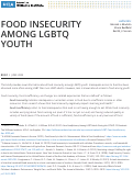 Cover page of Food Insecurity Among LGBTQ Youth