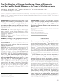 Cover page: The Contribution of Cancer Incidence, Stage at Diagnosis and Survival to Racial Differences in Years of Life Expectancy