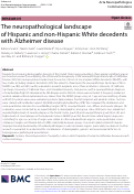 Cover page: The neuropathological landscape of Hispanic and non-Hispanic White decedents with Alzheimer disease