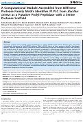 Cover page: A Computational Module Assembled from Different Protease Family Motifs Identifies PI PLC from Bacillus cereus as a Putative Prolyl Peptidase with a Serine Protease Scaffold