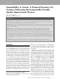 Cover page: Sustainability in Action: A Financial Incentive for Trainees Embracing Environmentally Friendly Quality Improvement Projects.