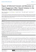 Cover page: Impact of Informed Consent and Education on Care Engagement After Opioid Initiation in the Veterans Health Administration.