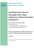 Cover page: Quenching China's Thirst for Renewable Power: Water Implications of China's Renewable Development