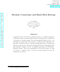 Cover page: Horizon Constraints and Black Hole Entropy