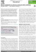 Cover page: Human adaptation to extreme environmental conditions